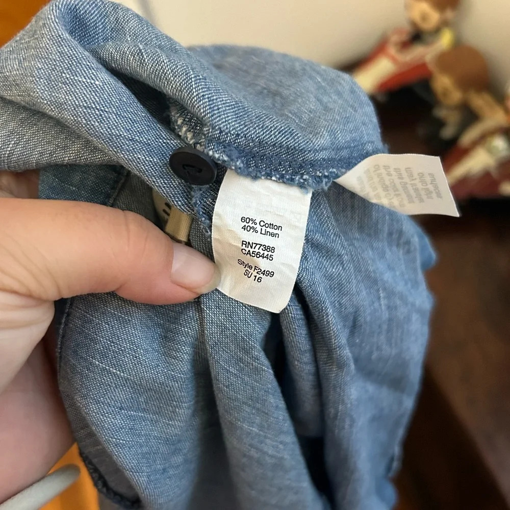 MADEWELL DENIM SLEEVELESS TIE FRONT TOP - Picture 6 of 6